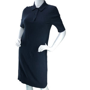 COS Womens Size XS Knit Polo Dress Navy Blue Short Sleeve Preppy Career Wear